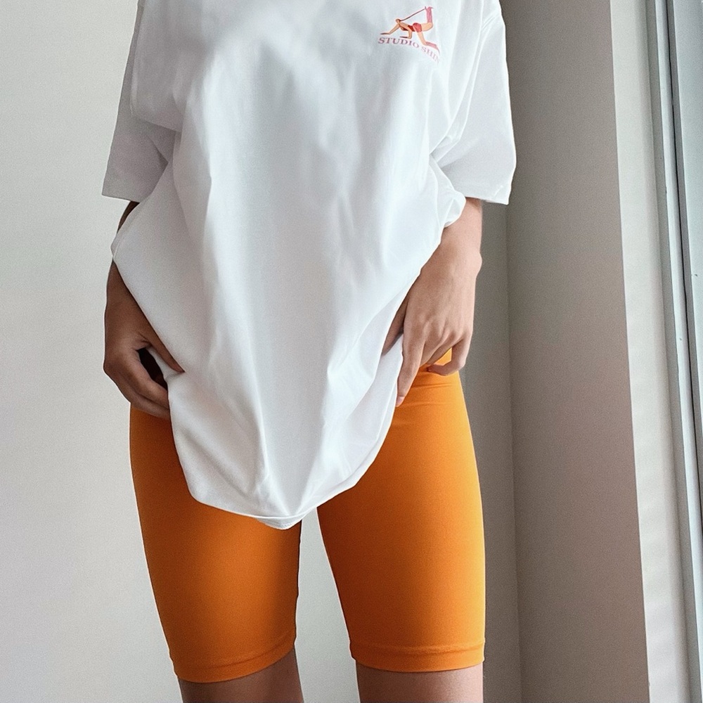 Bright Orange Biker Shorts